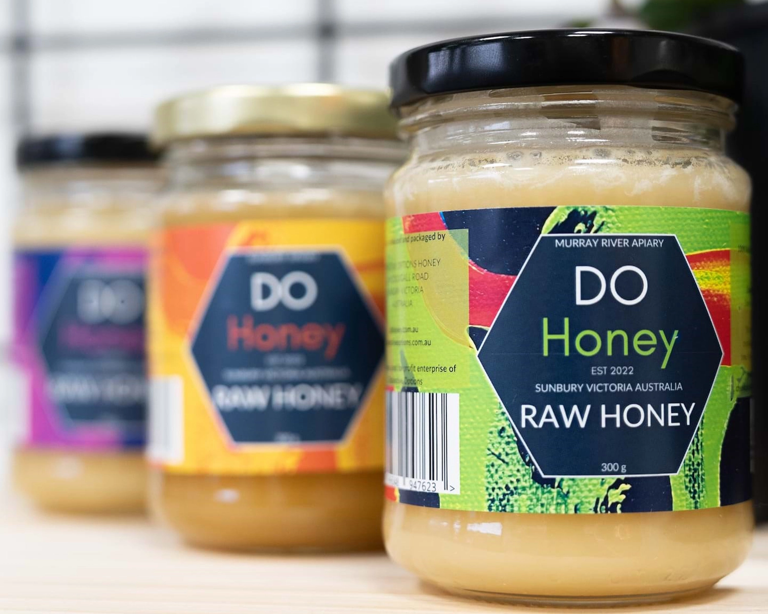 Jars of honey at NDIS registered disability service Distinctive Options