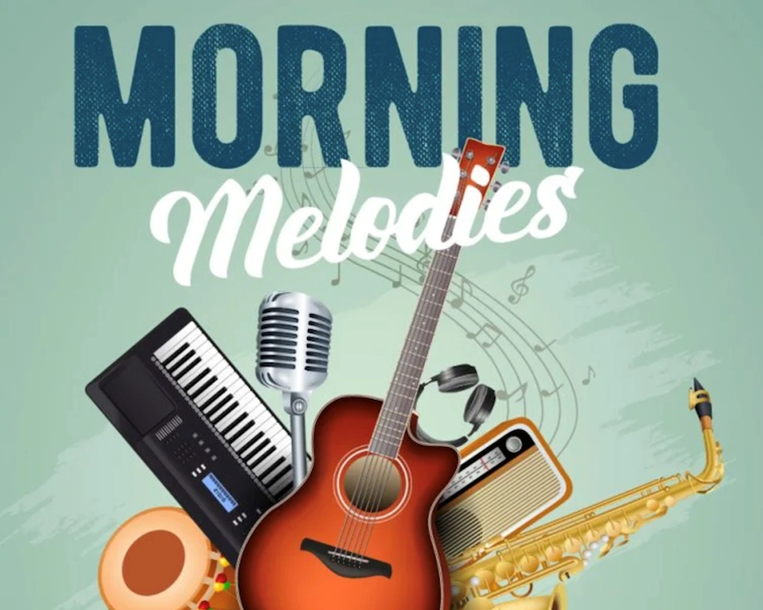 A graphic showing musical instruments atNDIS registered disability service Distinctive Options