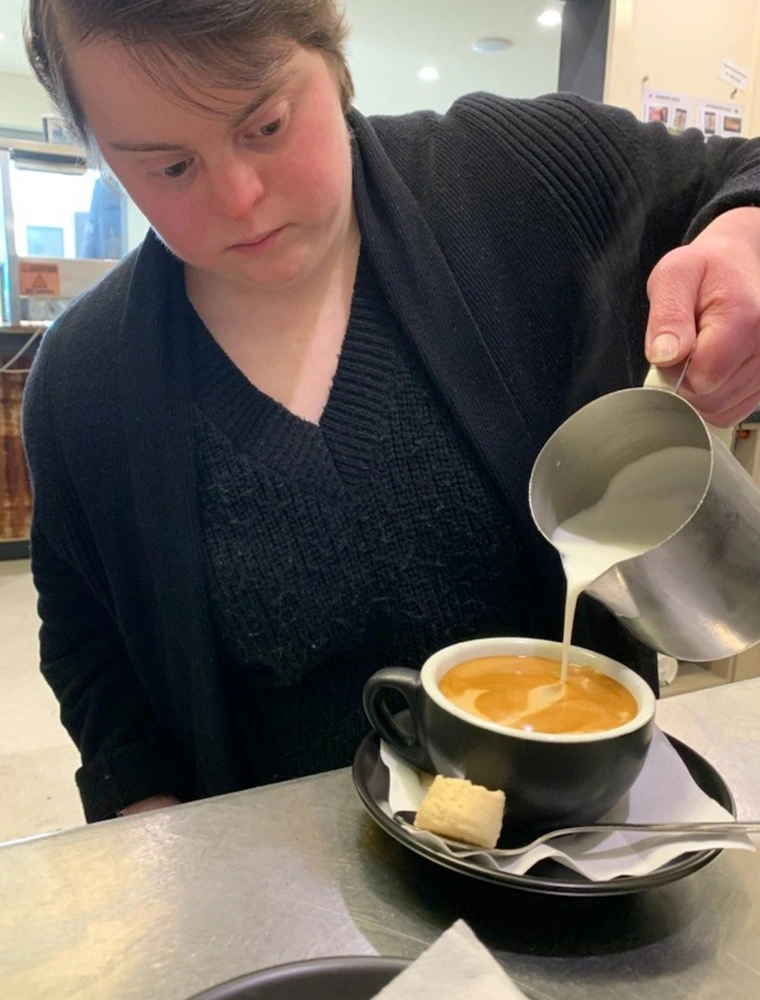 Supported employment Brew Crew Cafe at NDIS registered disability support Distinctive Options
